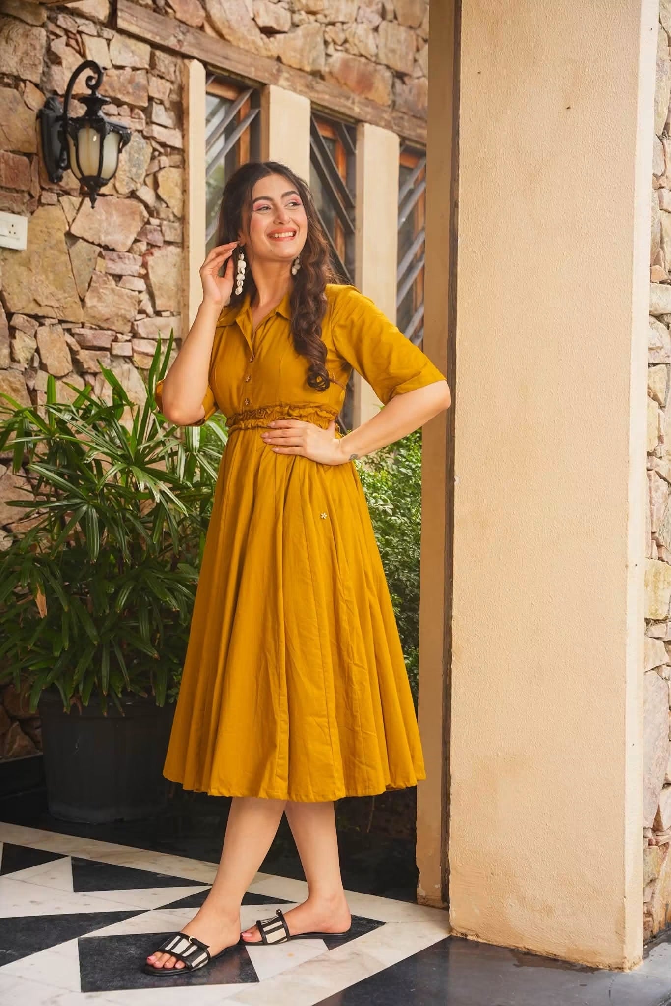 Rivelle Brown Cotton Dress