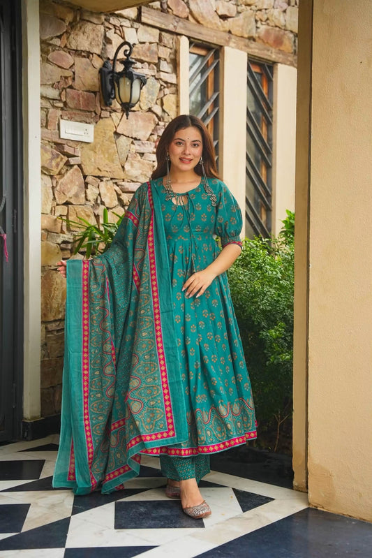 Chitraya Cotton Anarkali Suit Set