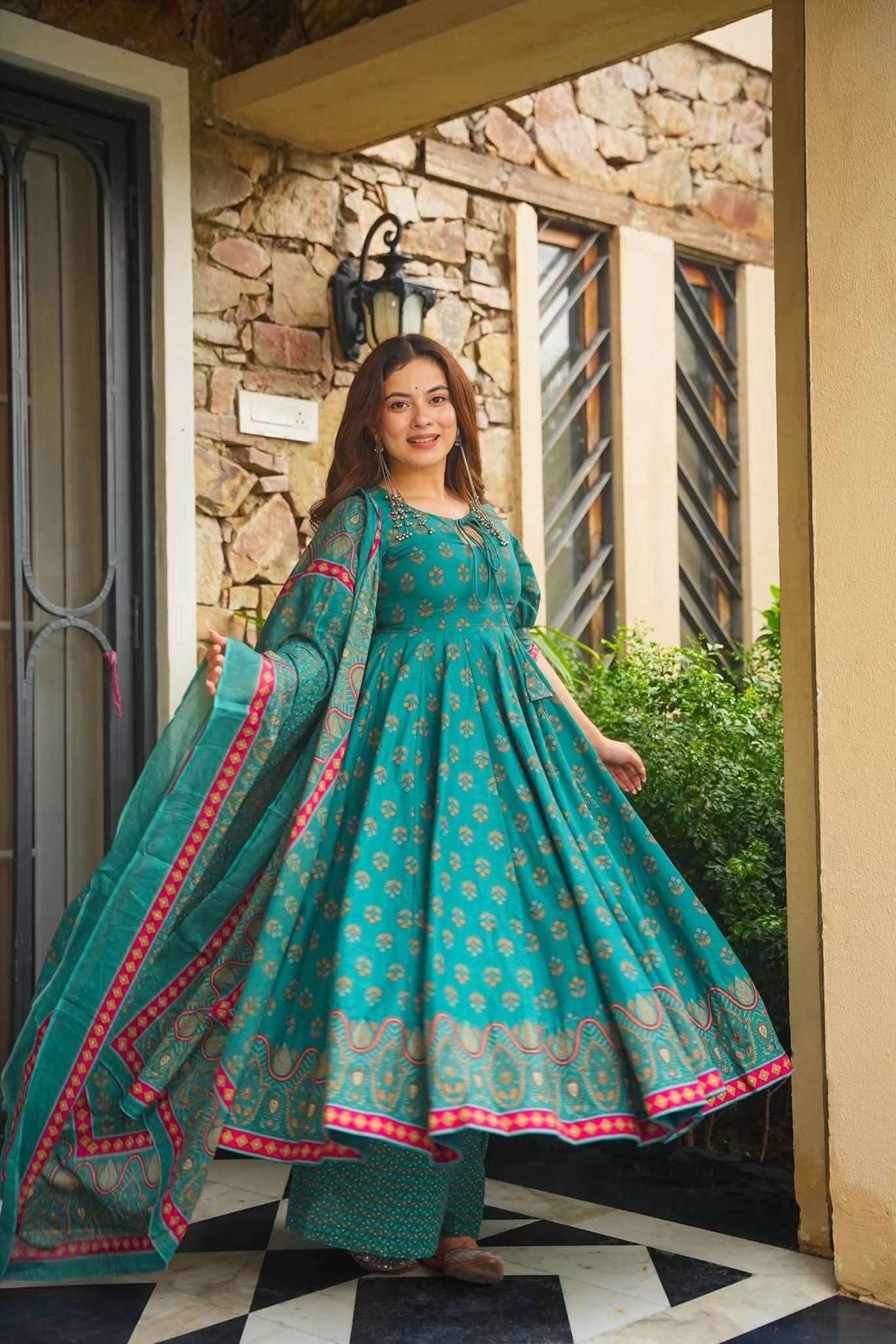Chitraya Cotton Anarkali Suit Set