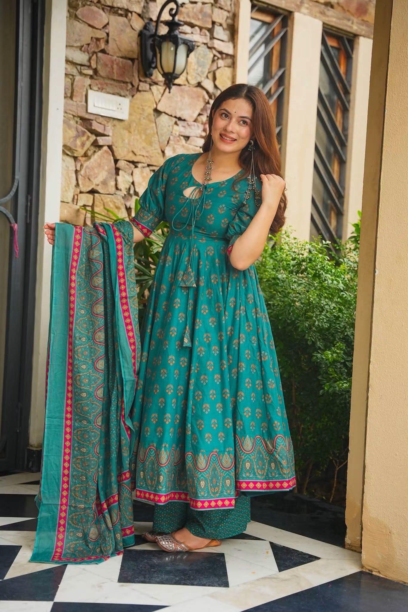 Chitraya Cotton Anarkali Suit Set