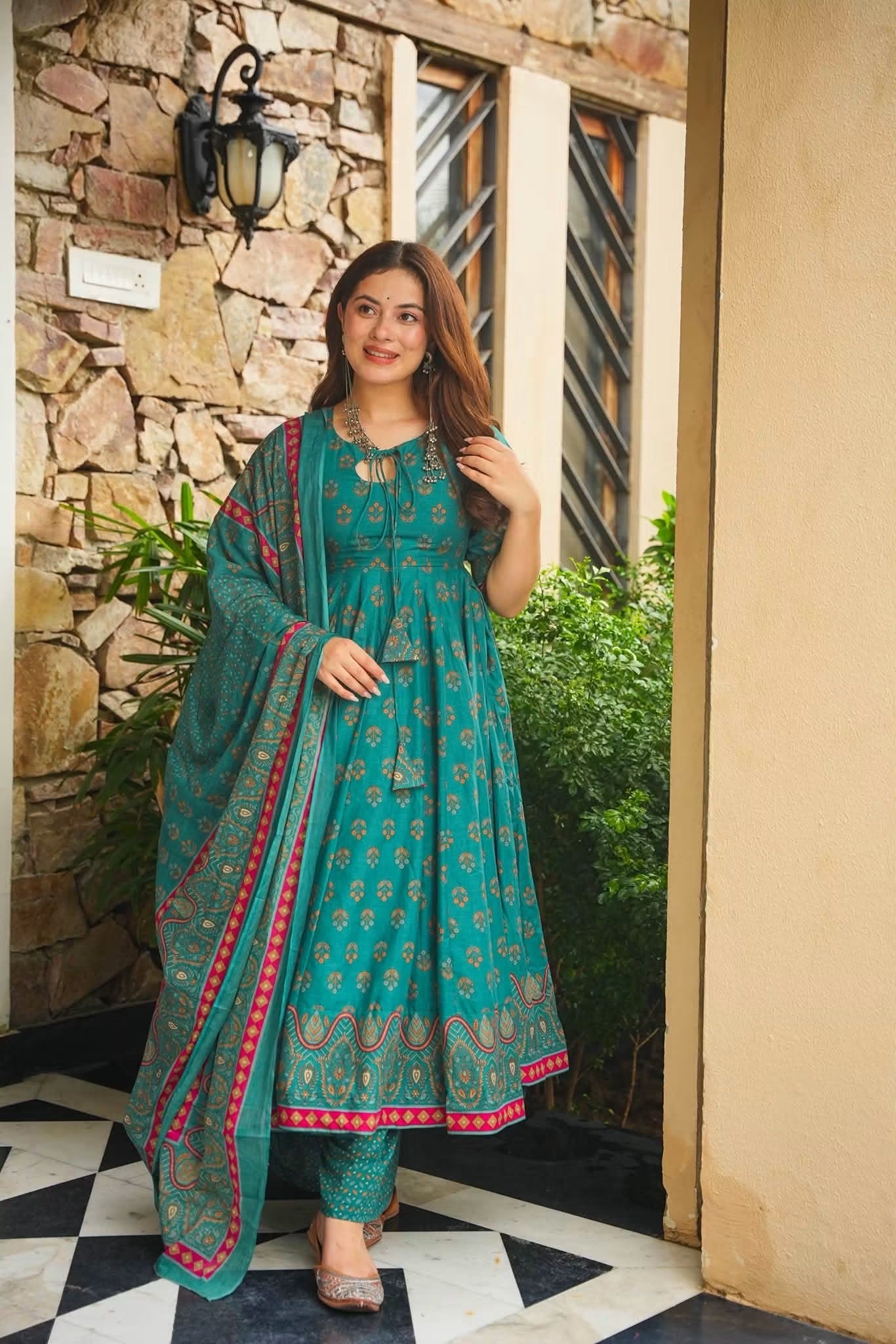 Chitraya Cotton Anarkali Suit Set