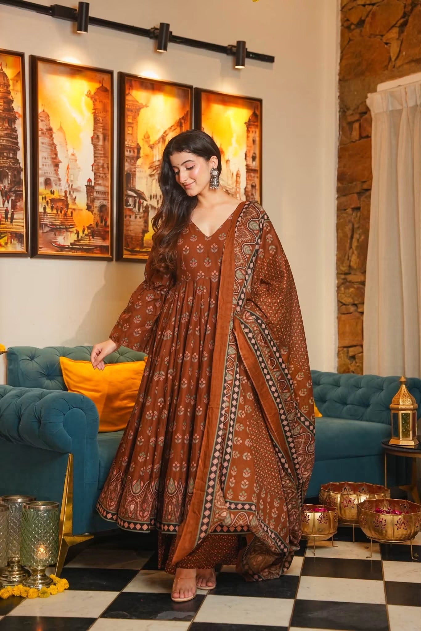 Aviya Cotton Anarkali Suit Set