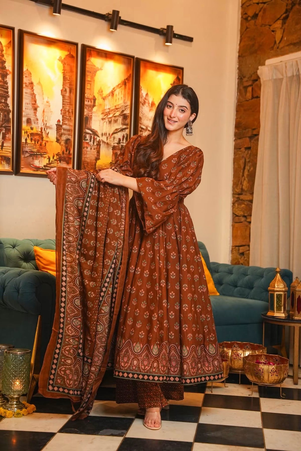 Aviya Cotton Anarkali Suit Set