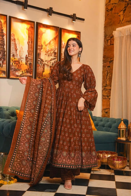 Aviya Cotton Anarkali Suit Set
