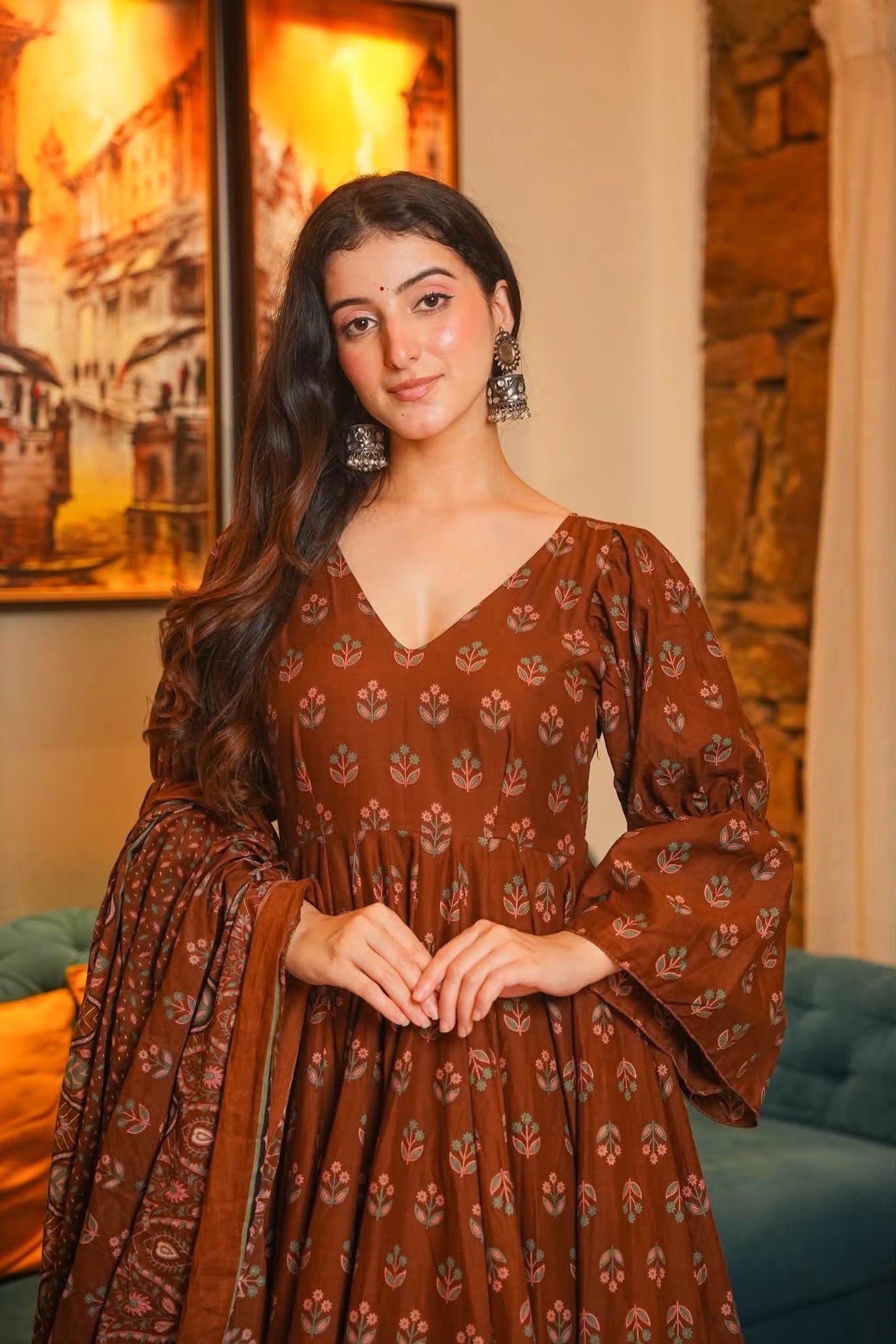 Aviya Cotton Anarkali Suit Set