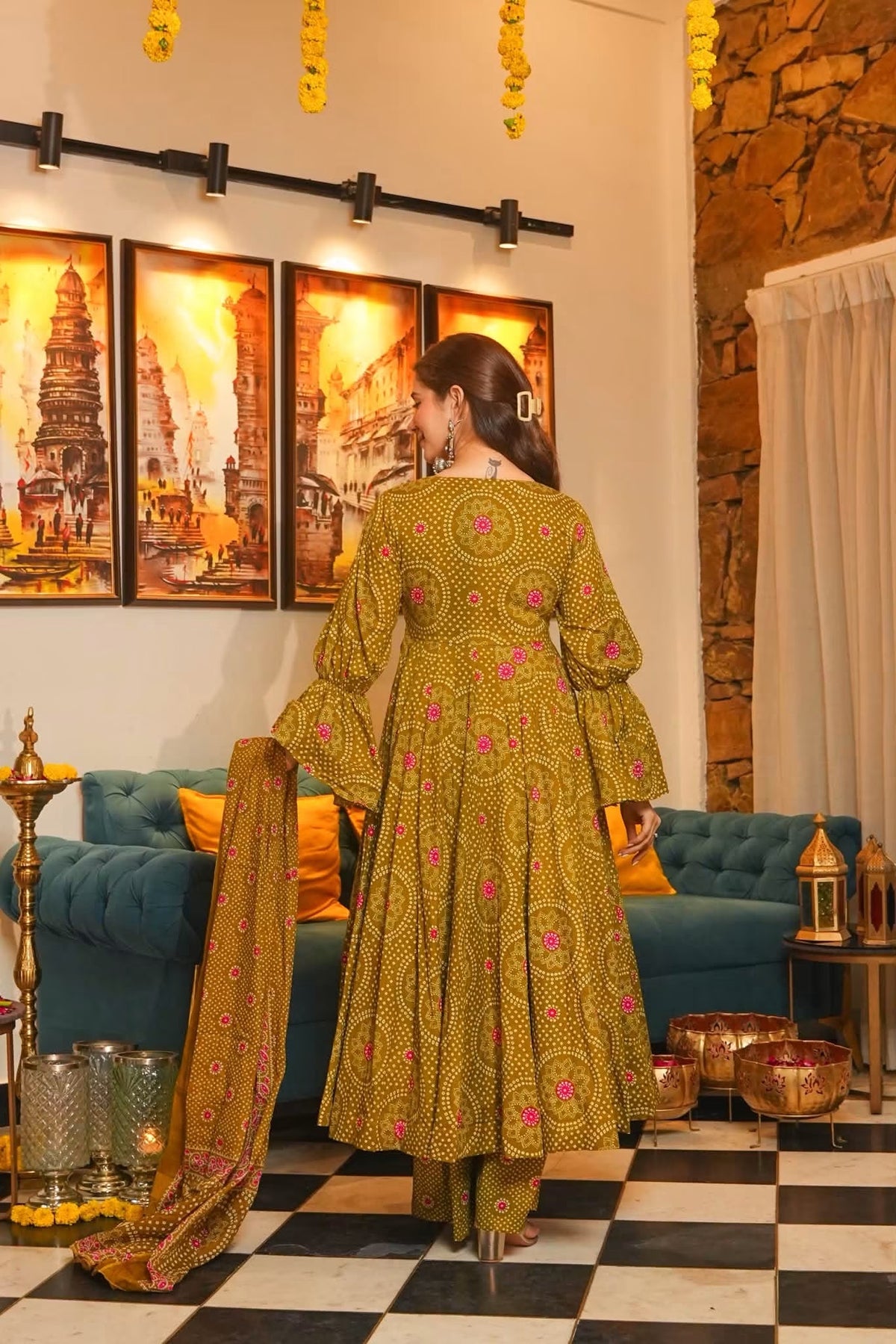 Ushasi Cotton Anarkali Suit Set