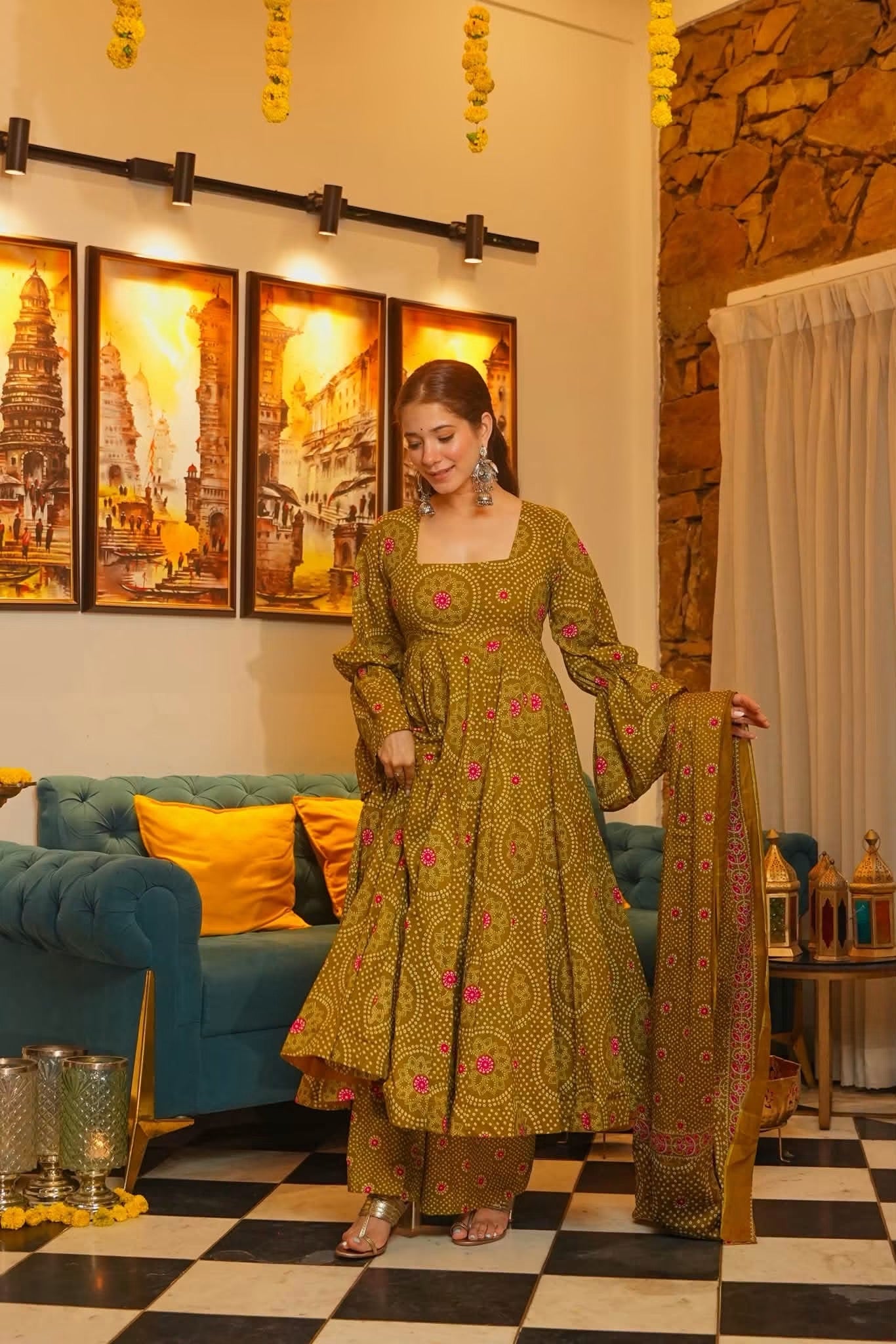 Ushasi Cotton Anarkali Suit Set