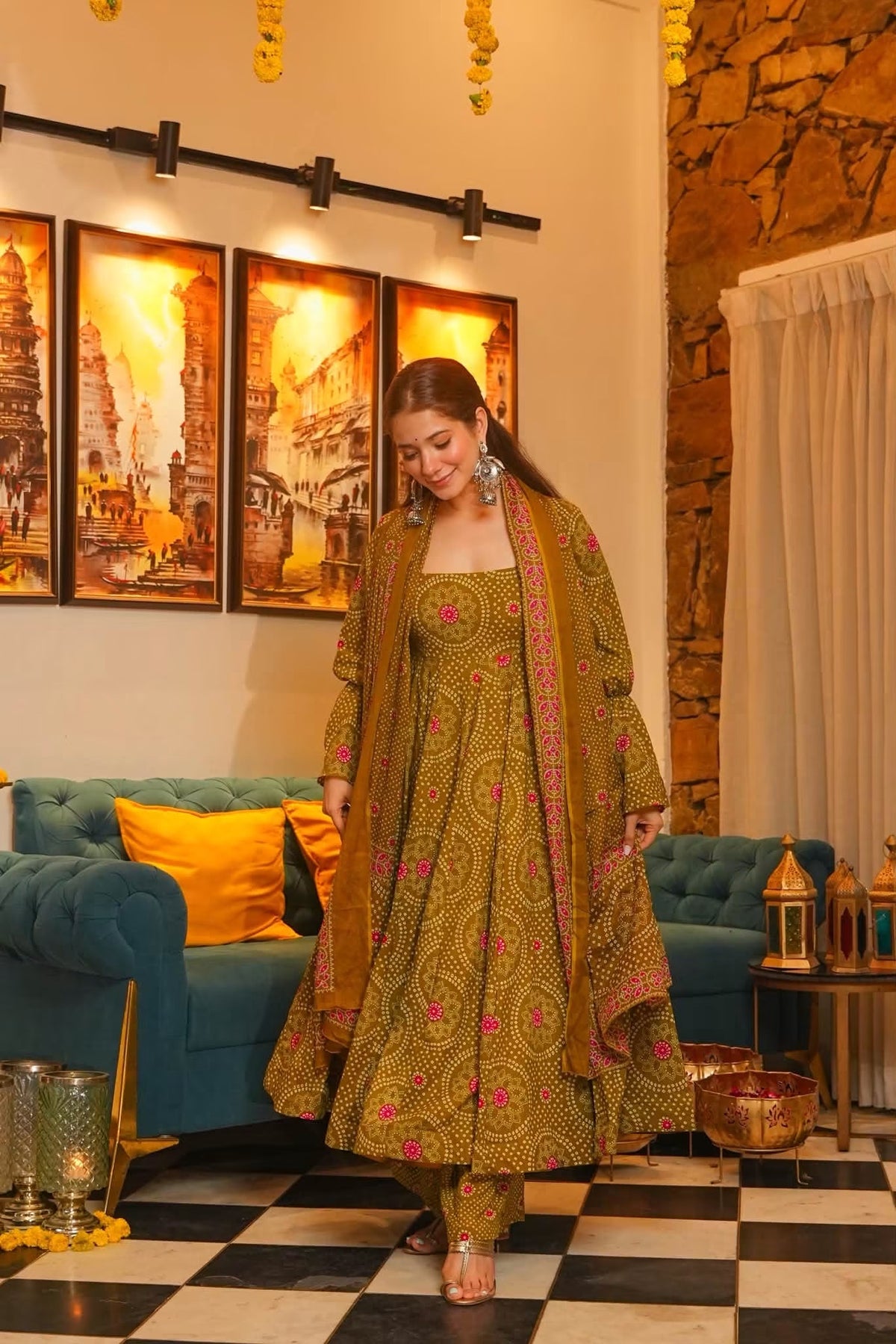 Ushasi Cotton Anarkali Suit Set