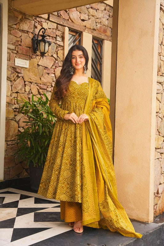 Nairika Cotton Anarkali Suit Set