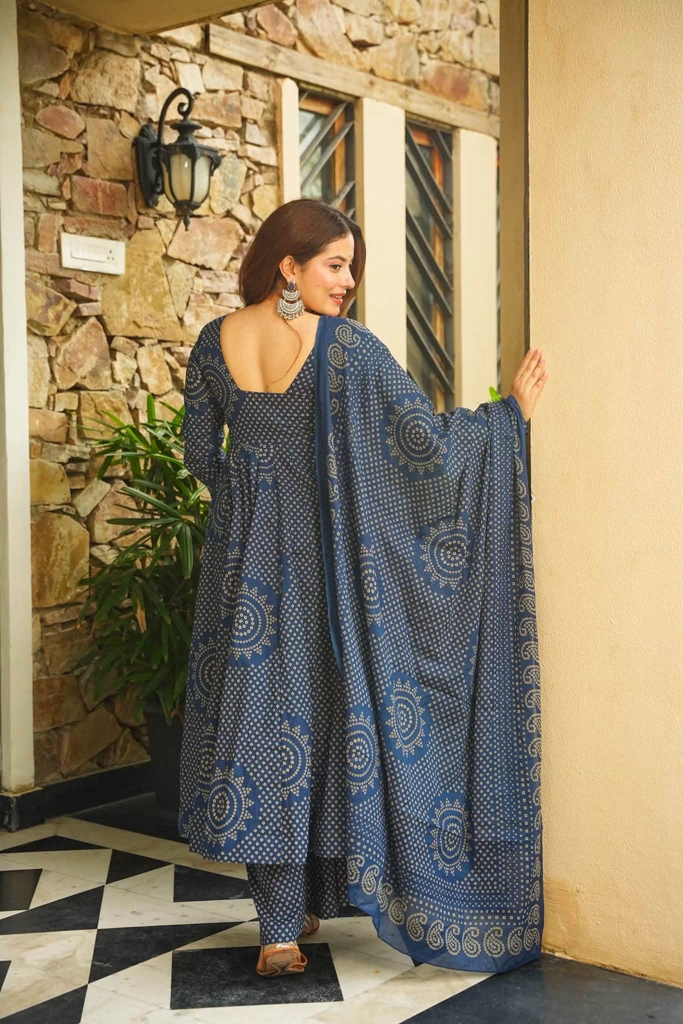 Jivanya Cotton Anarkali Suit Set