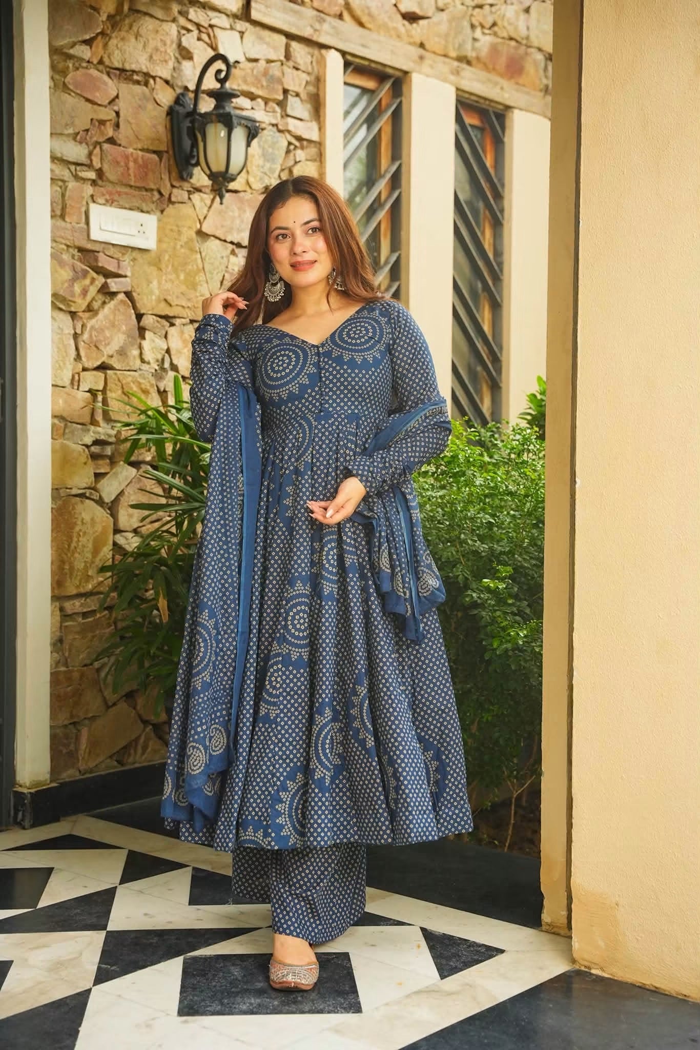 Jivanya Cotton Anarkali Suit Set