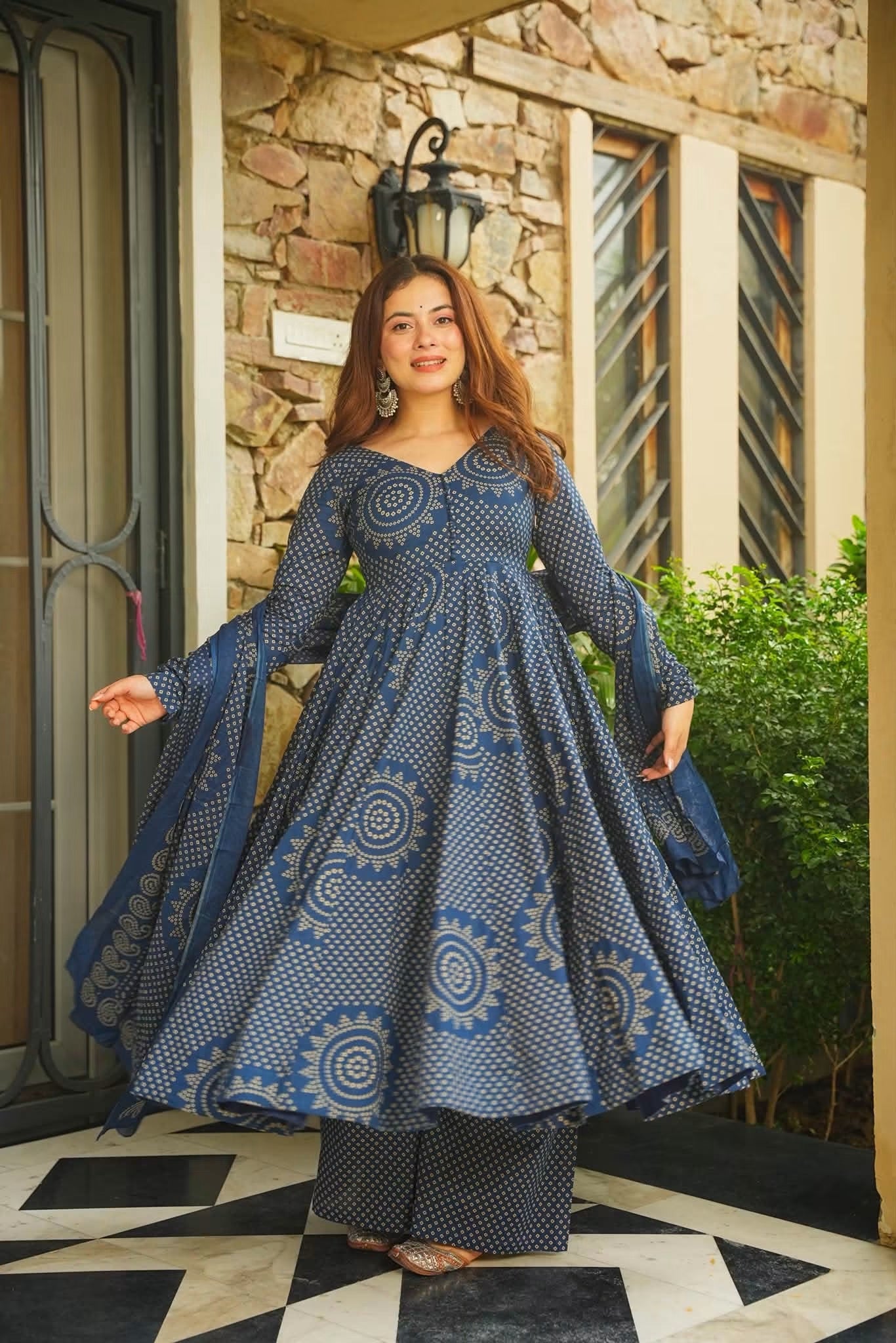 Jivanya Cotton Anarkali Suit Set