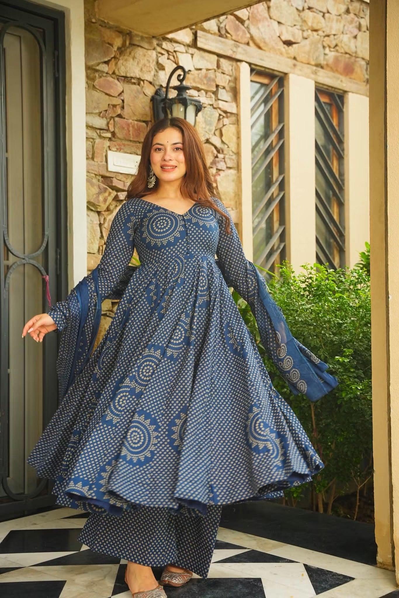 Jivanya Cotton Anarkali Suit Set