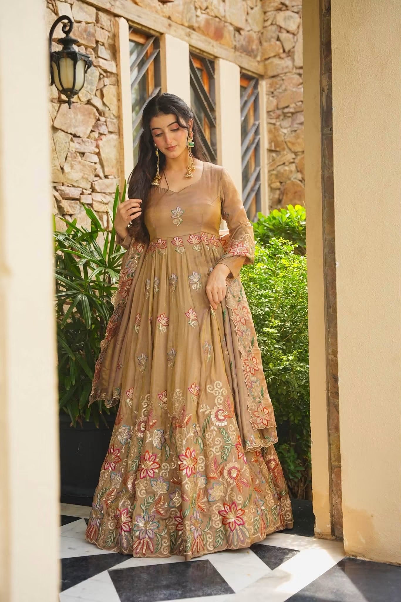 Dravika Dazzle Heavy Embroidered Maxi Set