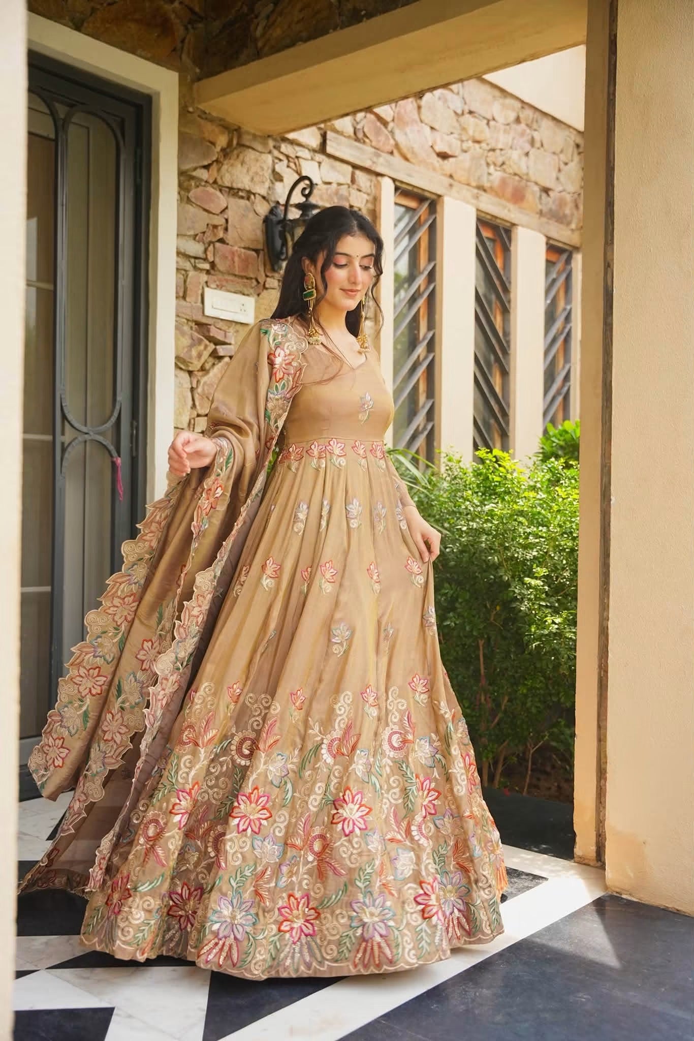 Dravika Dazzle Heavy Embroidered Maxi Set