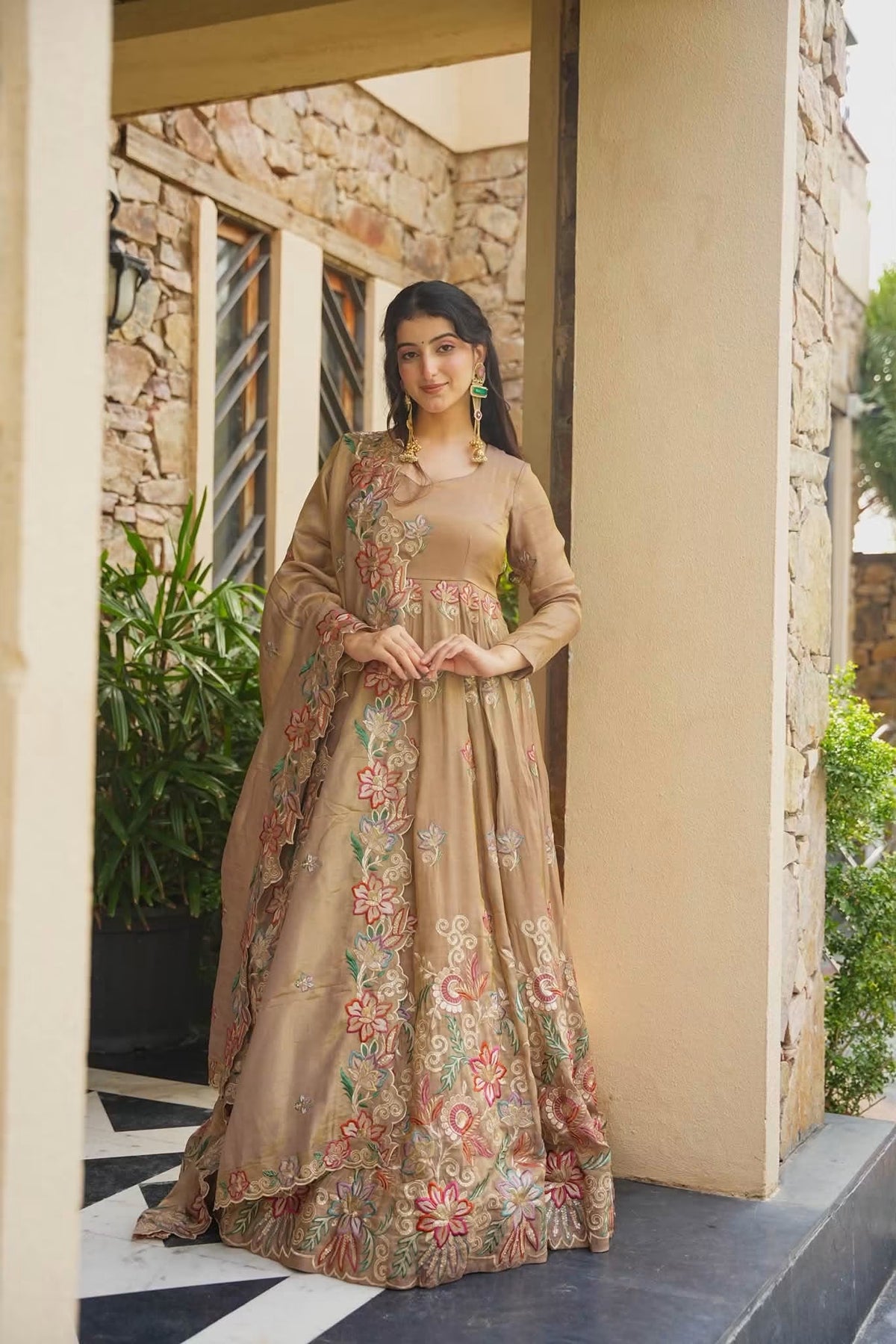 Dravika Dazzle Heavy Embroidered Maxi Set