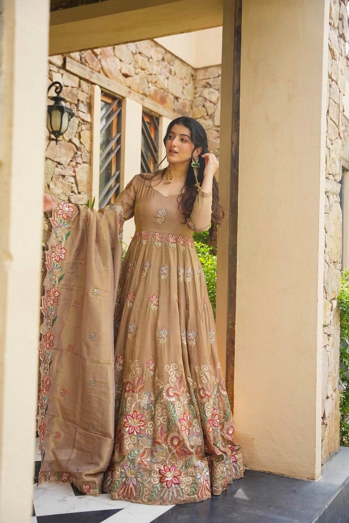 Dravika Dazzle Heavy Embroidered Maxi Set