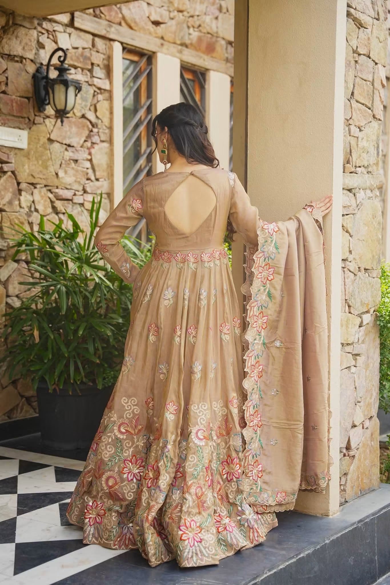 Dravika Dazzle Heavy Embroidered Maxi Set