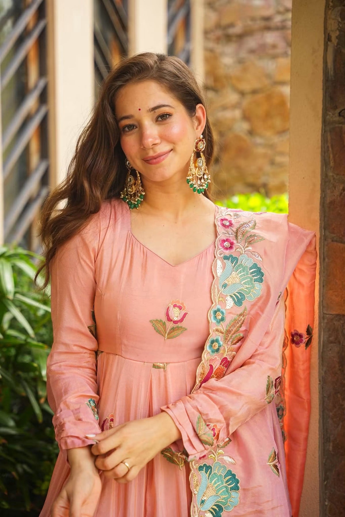 Aboli Pink Heavy Embroidered Maxi Set