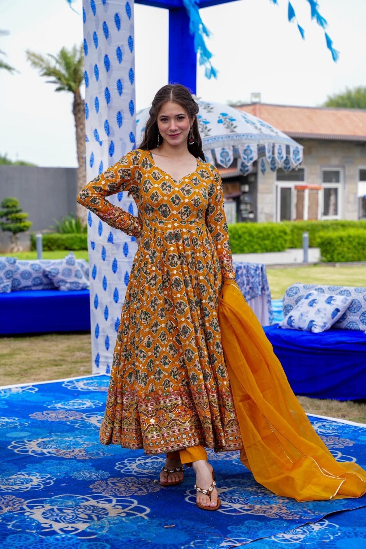 Sana heavy embroidered suit set