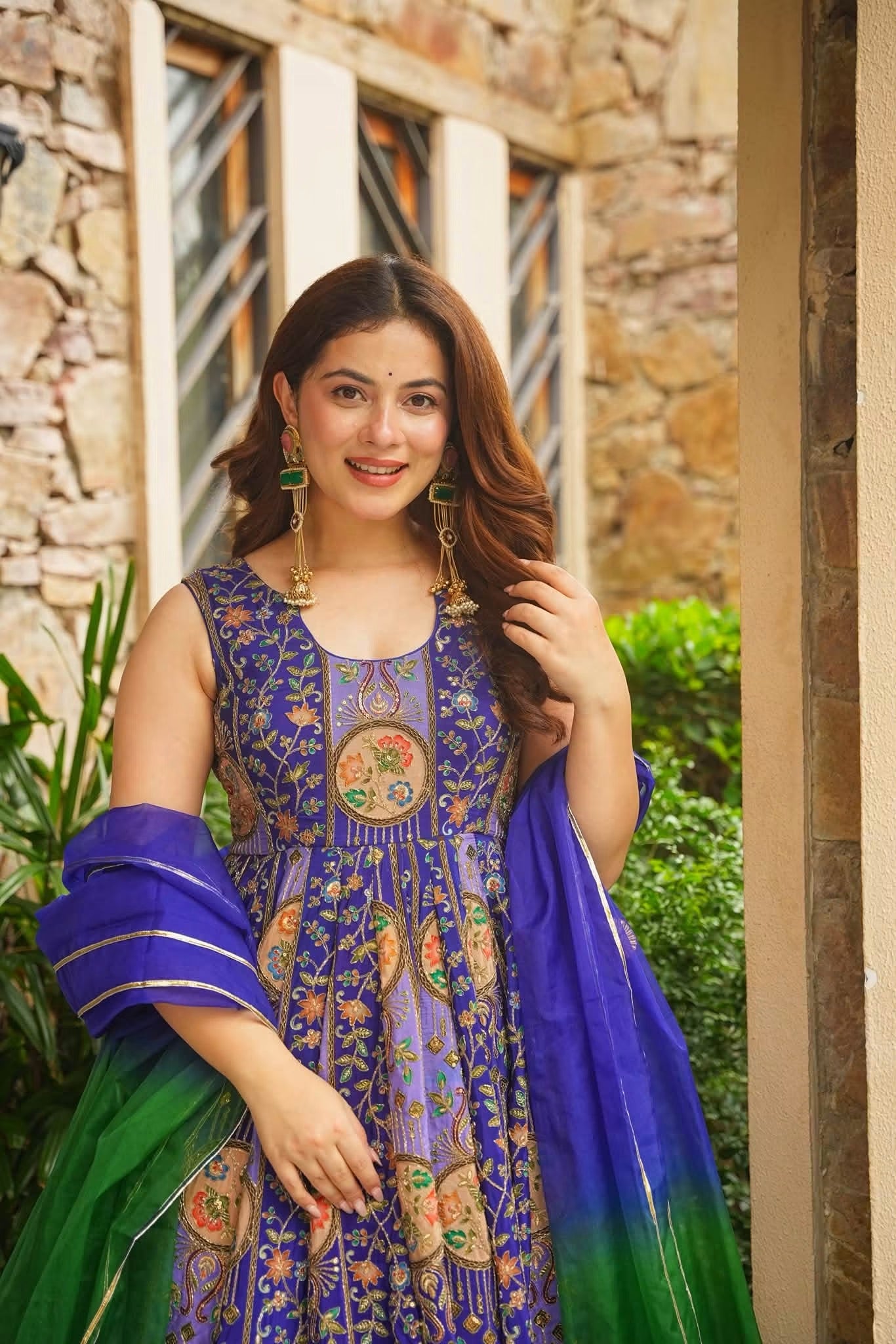 Lashkara Purple Heavy Embroidered Maxi Set