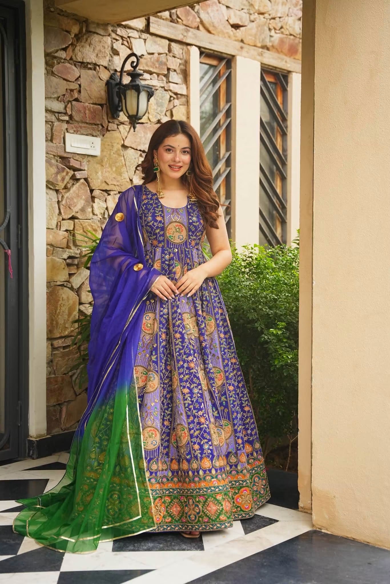 Lashkara Purple Heavy Embroidered Maxi Set