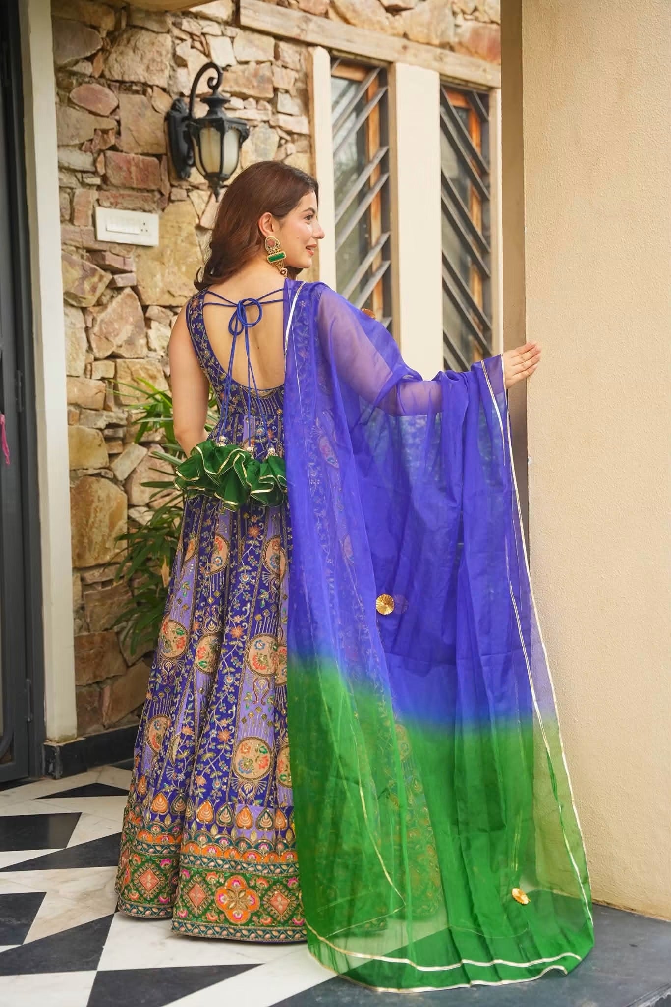 Lashkara Purple Heavy Embroidered Maxi Set