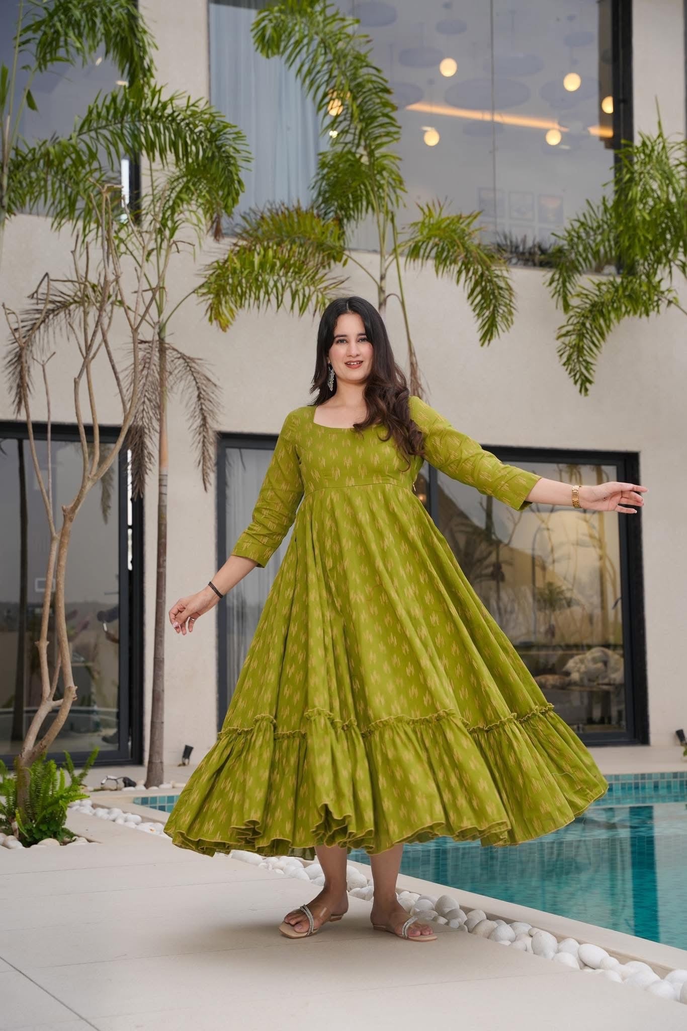 olive green dress online india Buy Olive Green Midi Dress For Women Party Wear Online India Cavirk