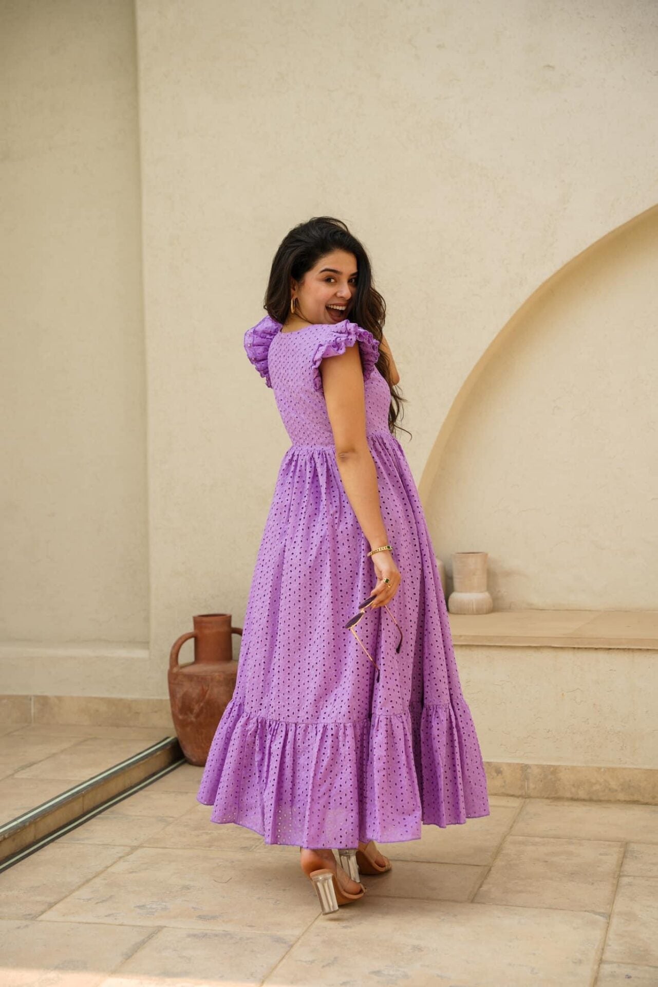 Buy Kai cotton schiffli dress Online in India