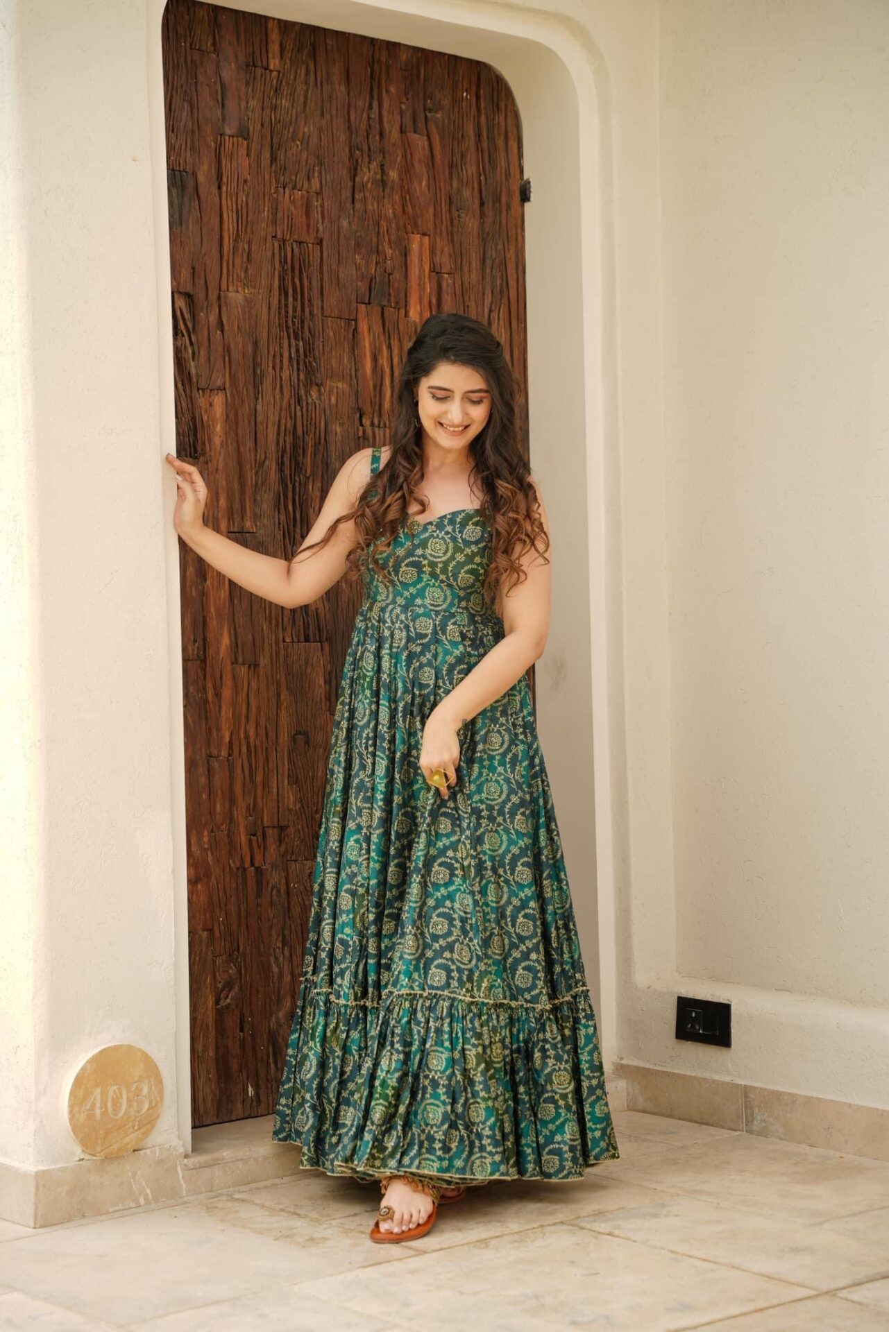 Gauhar green muslin maxi