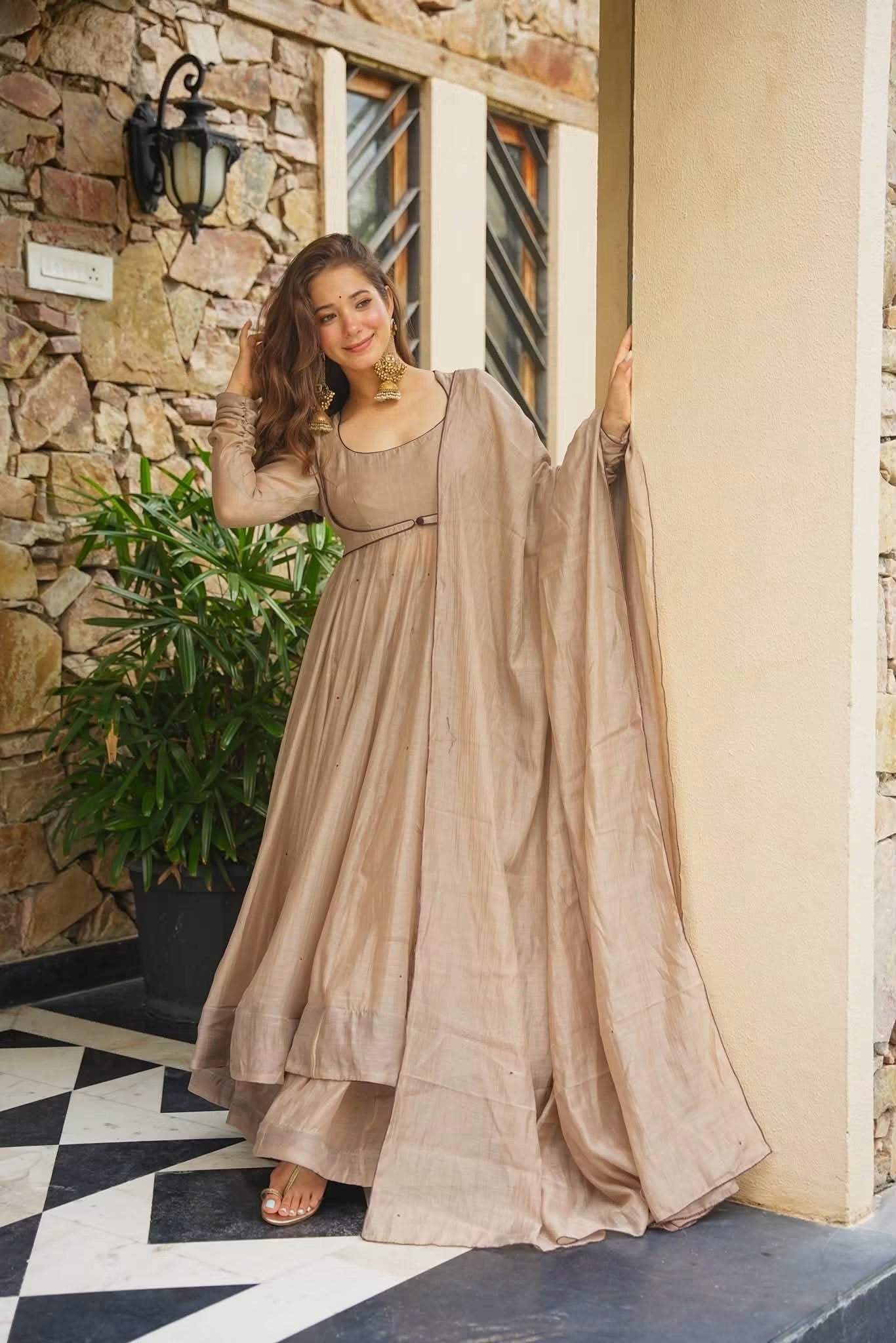 Myra Chanderi Anarkali Suit Set