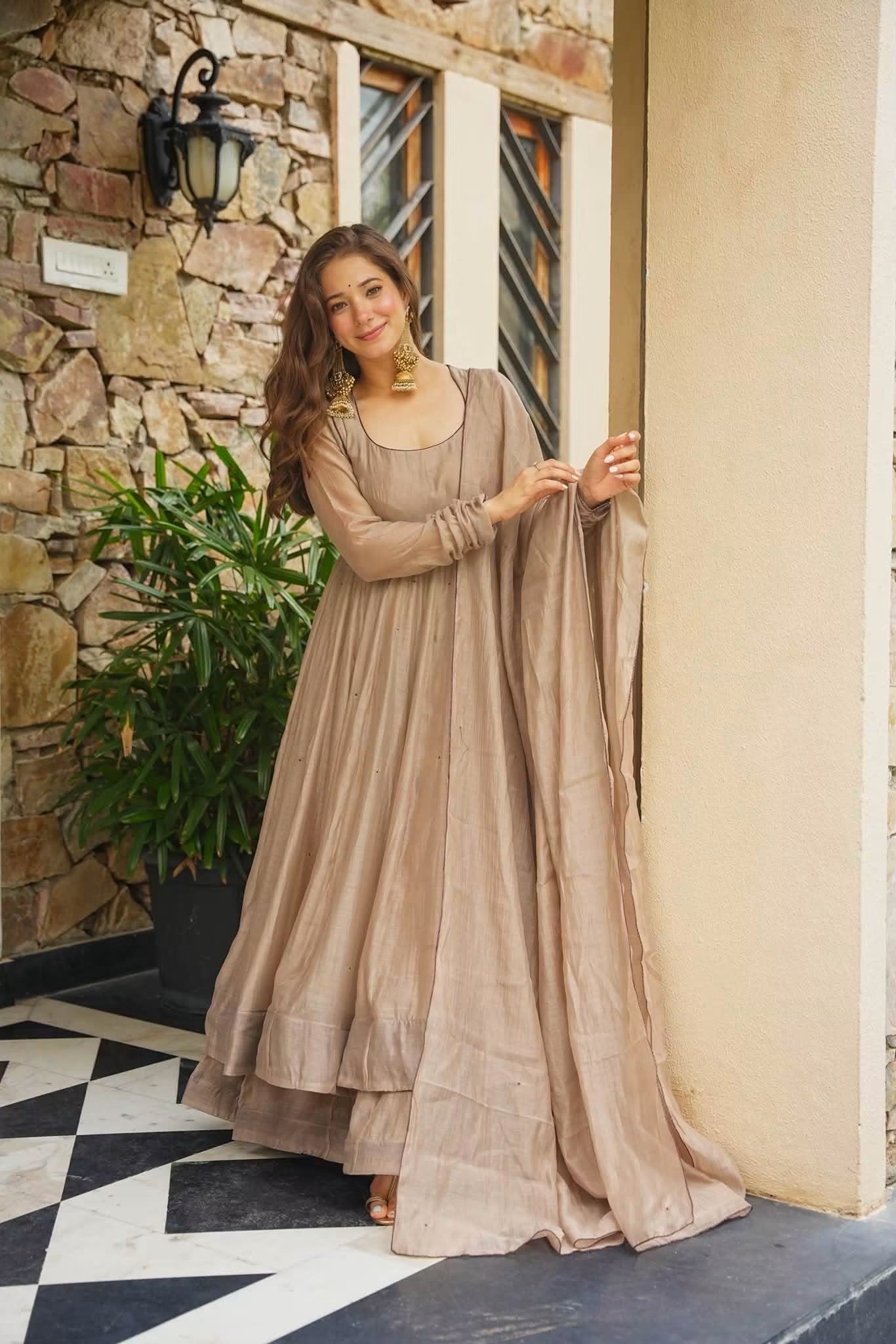 Myra Chanderi Anarkali Suit Set