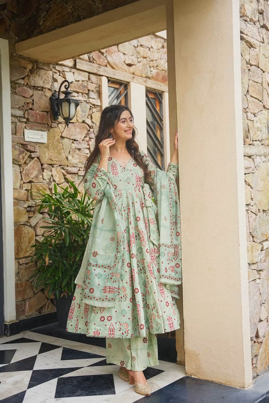 Madhurima Cotton Anarkali Suit Set