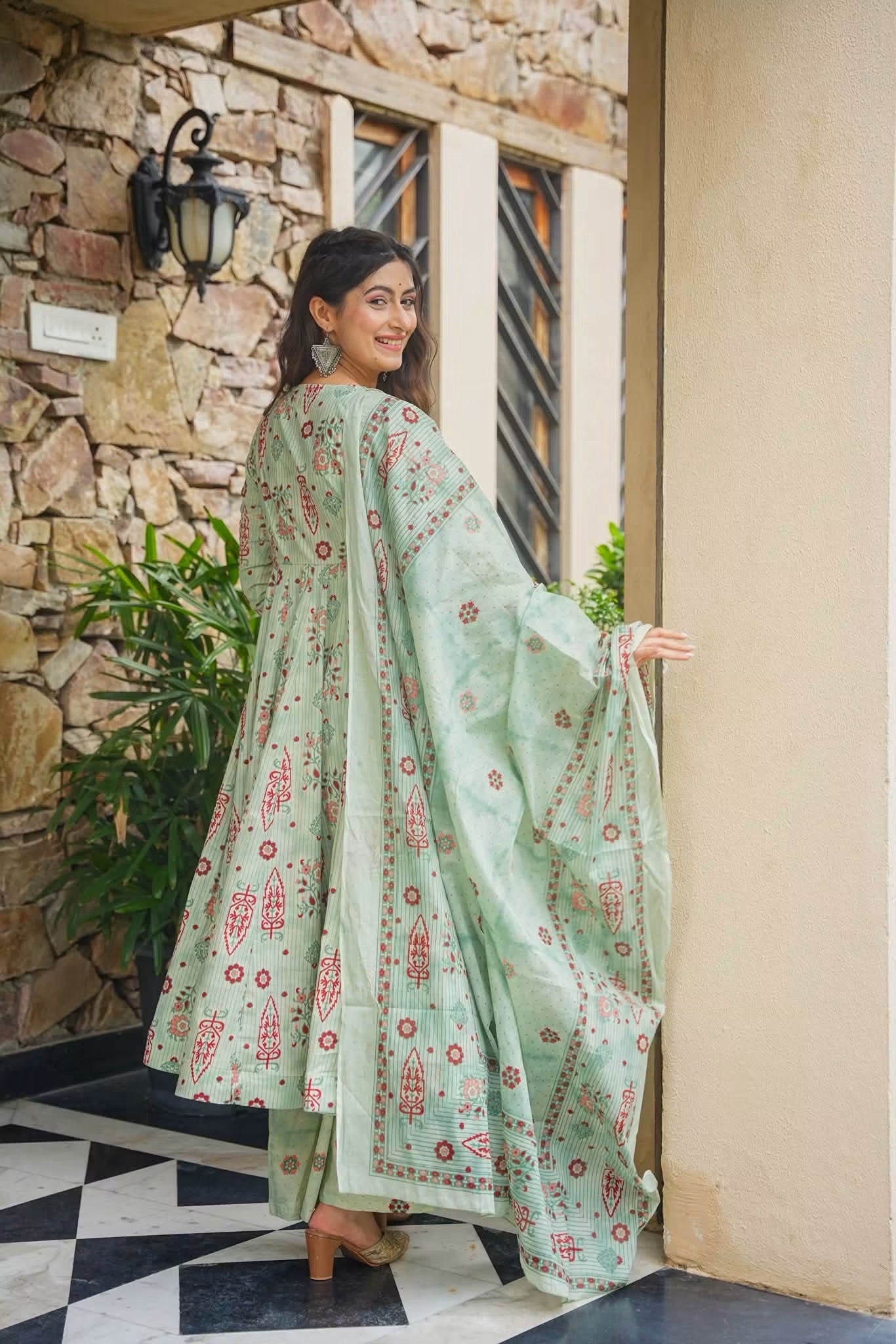 Madhurima Cotton Anarkali Suit Set