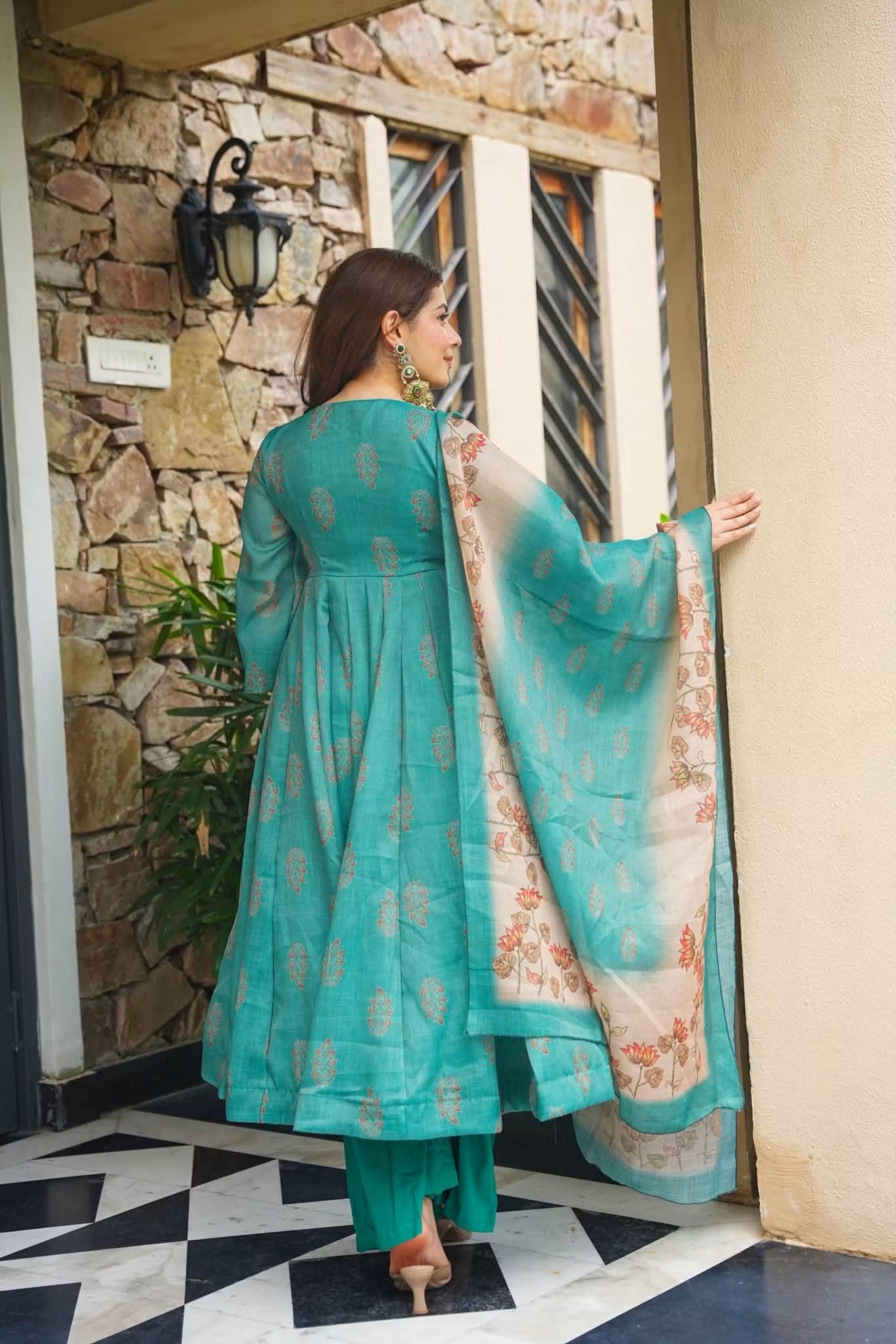 Aadhira Kota Doria Anarkali Suit Set