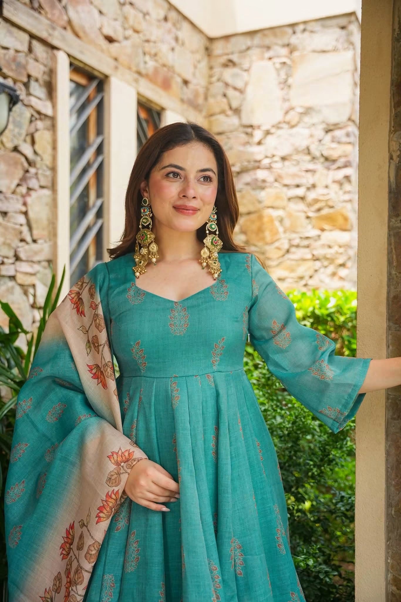 Aadhira Kota Doria Anarkali Suit Set