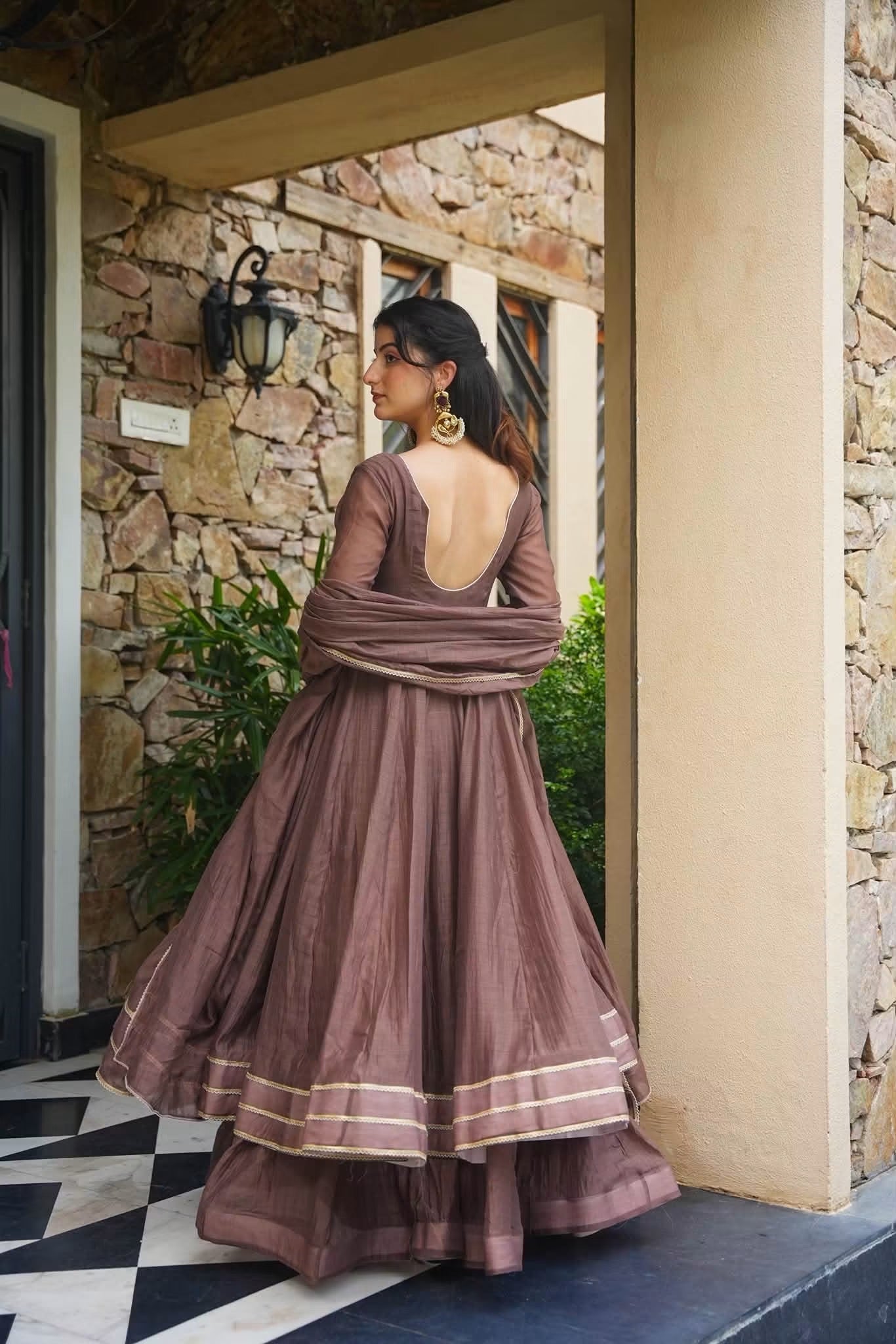 Zorelle Chanderi Anarkali Suit Set