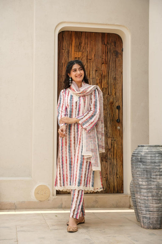 Ivory cotton kurta set