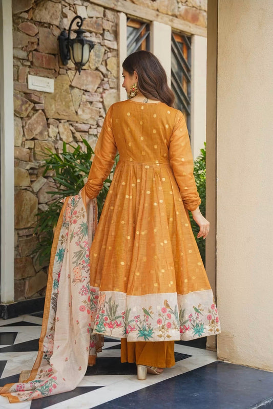 Iravya Kota Doria Anarkali Suit Set