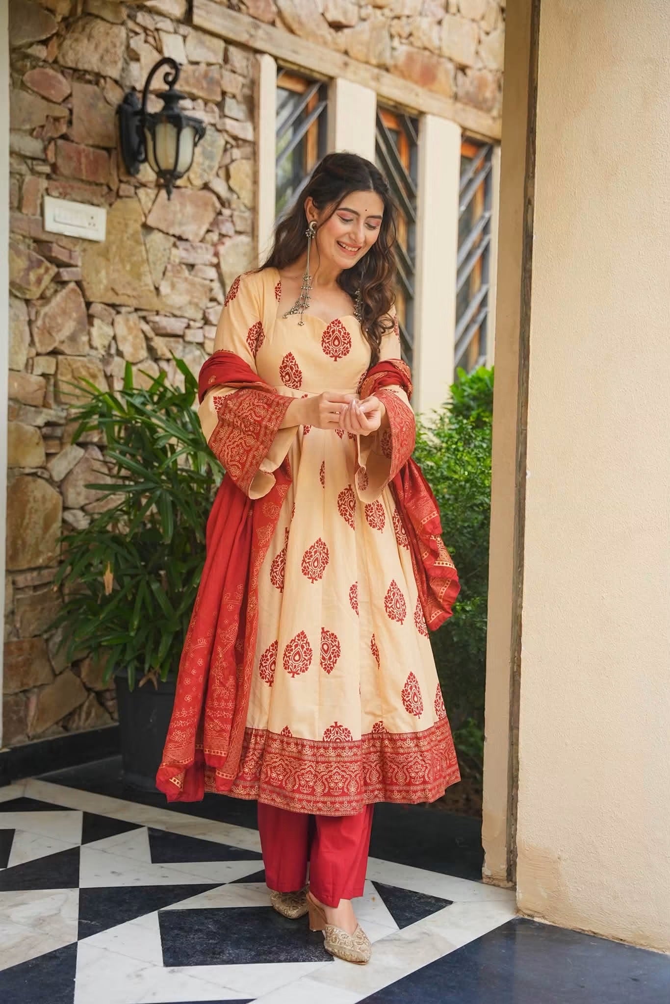 Aaryesha Cotton Anarkali Suit Set