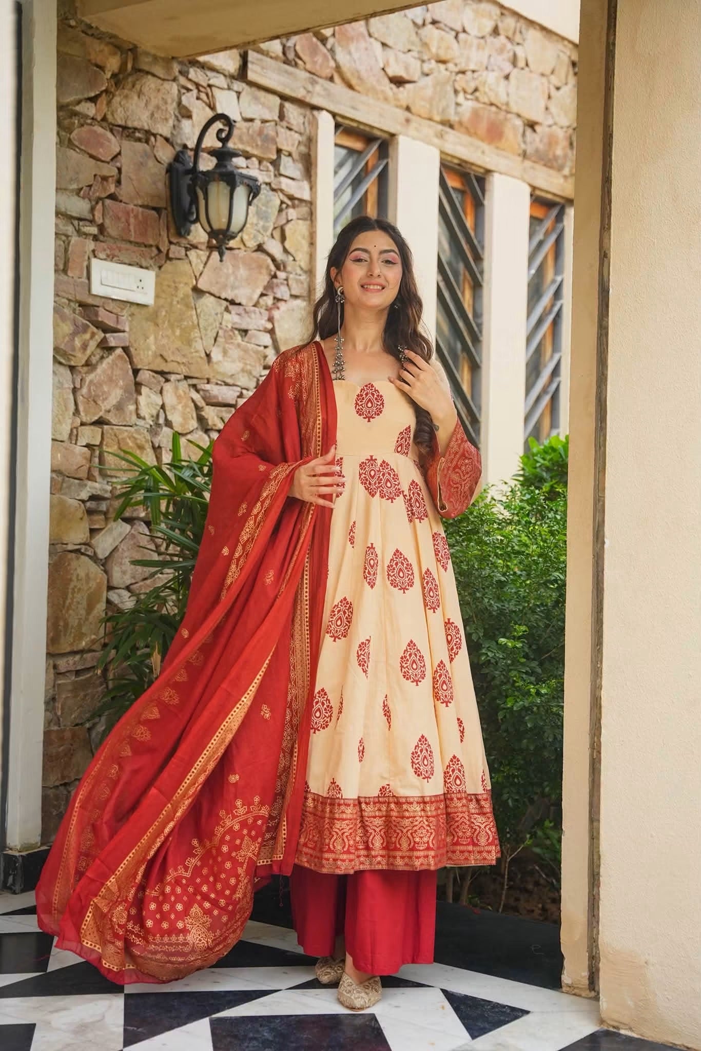 Aaryesha Cotton Anarkali Suit Set