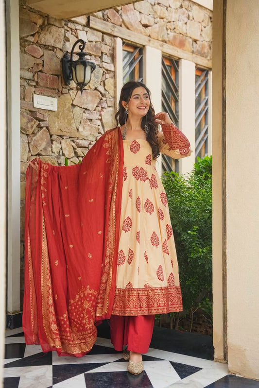 Aaryesha Cotton Anarkali Suit Set