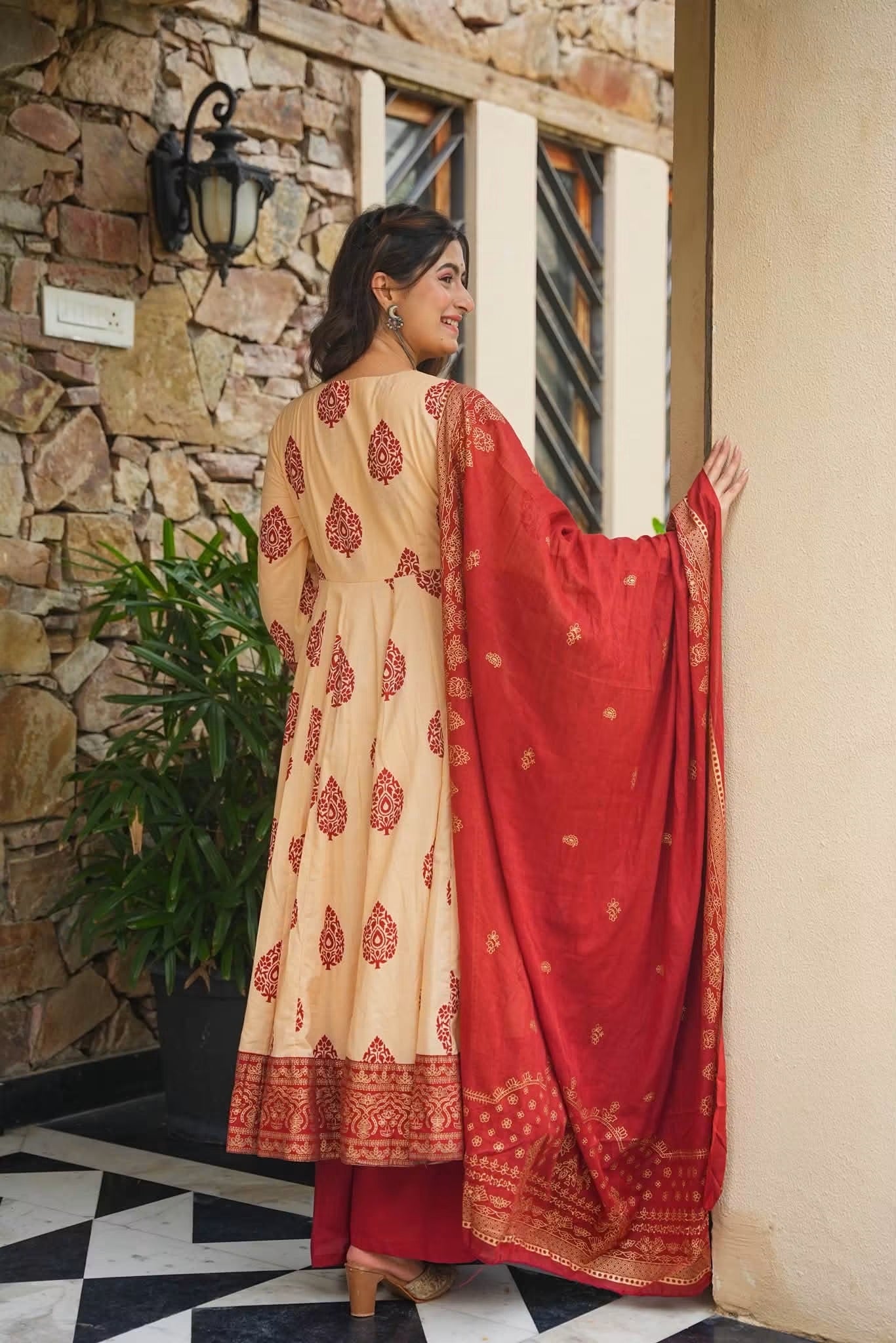 Aaryesha Cotton Anarkali Suit Set
