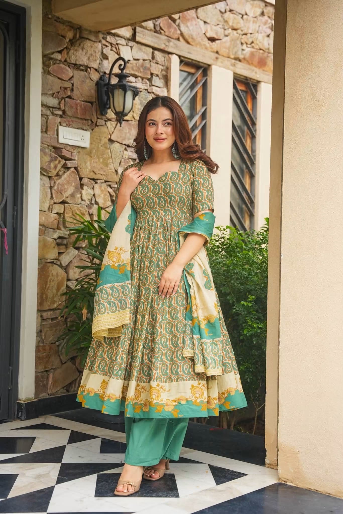 Kairisha Cotton Anarkali Suit Set