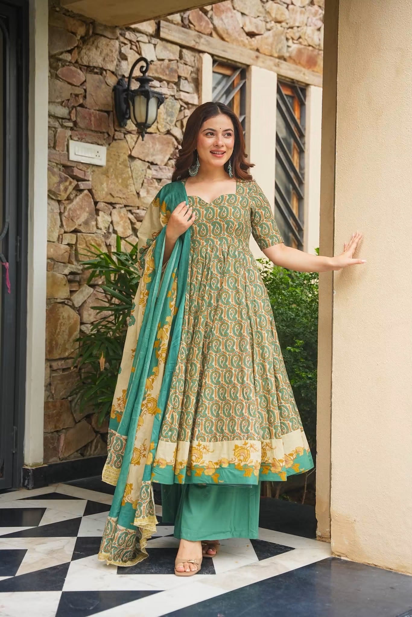 Kairisha Cotton Anarkali Suit Set