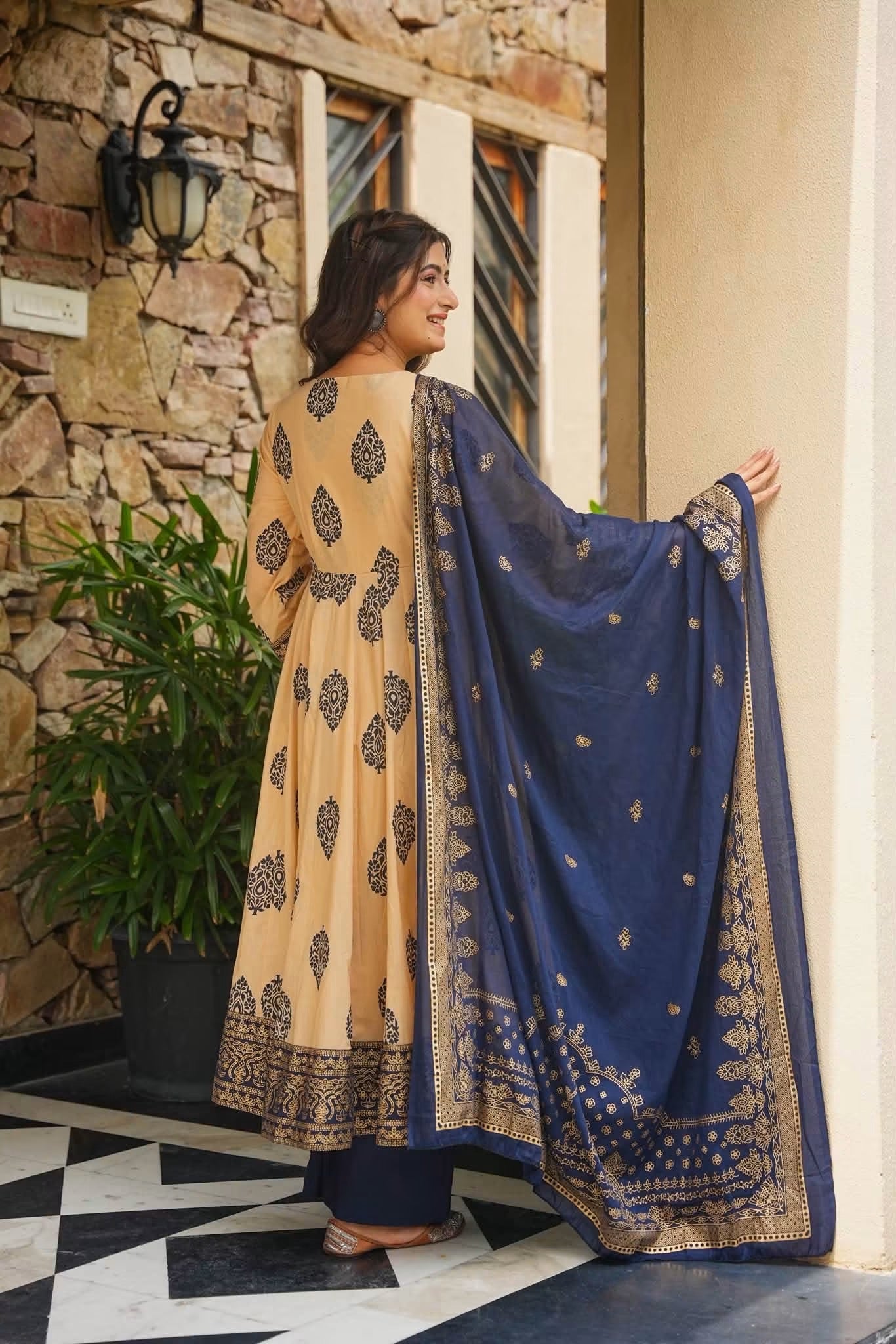 Aavisha Cotton Anarkali Suit Set