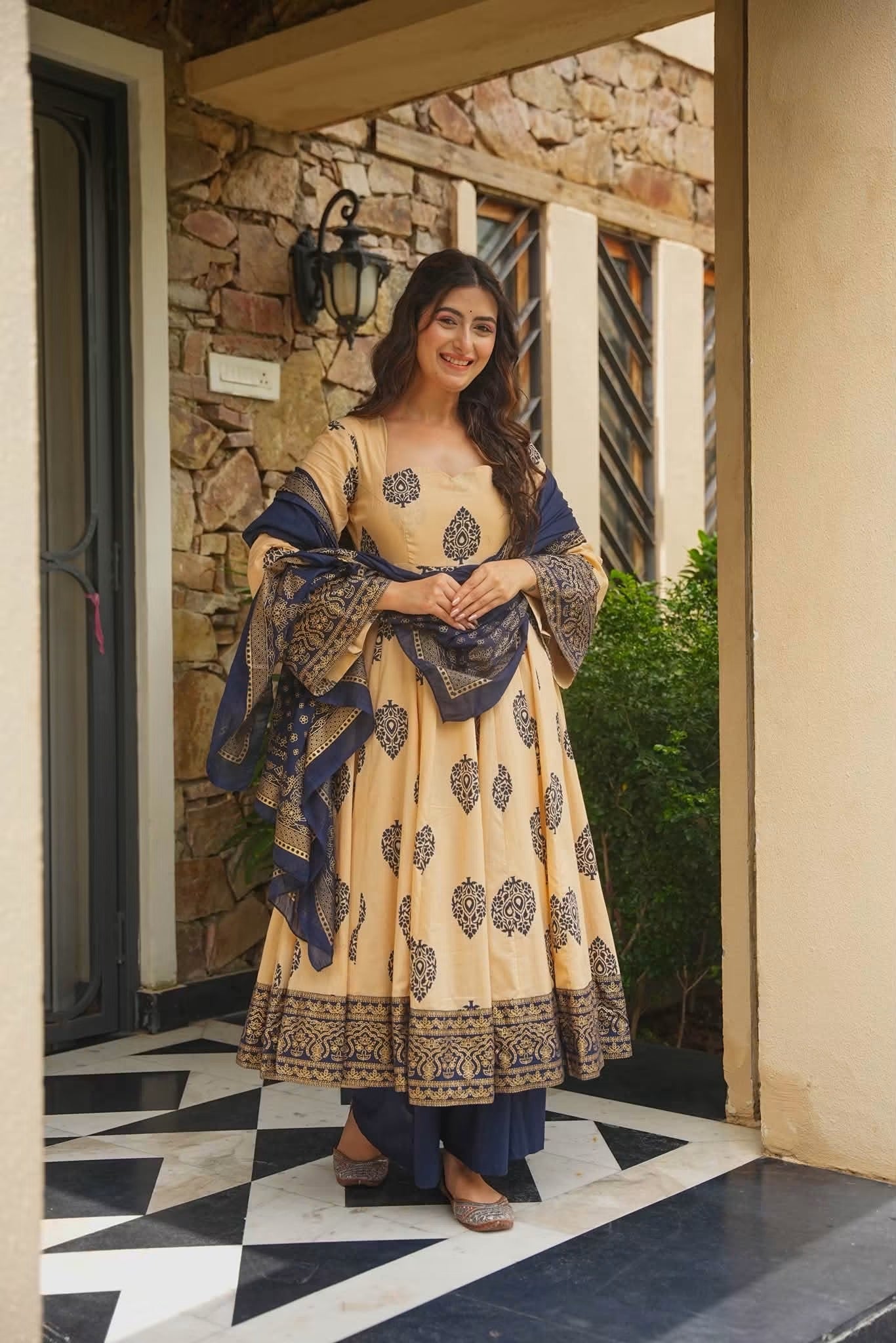 Aavisha Cotton Anarkali Suit Set
