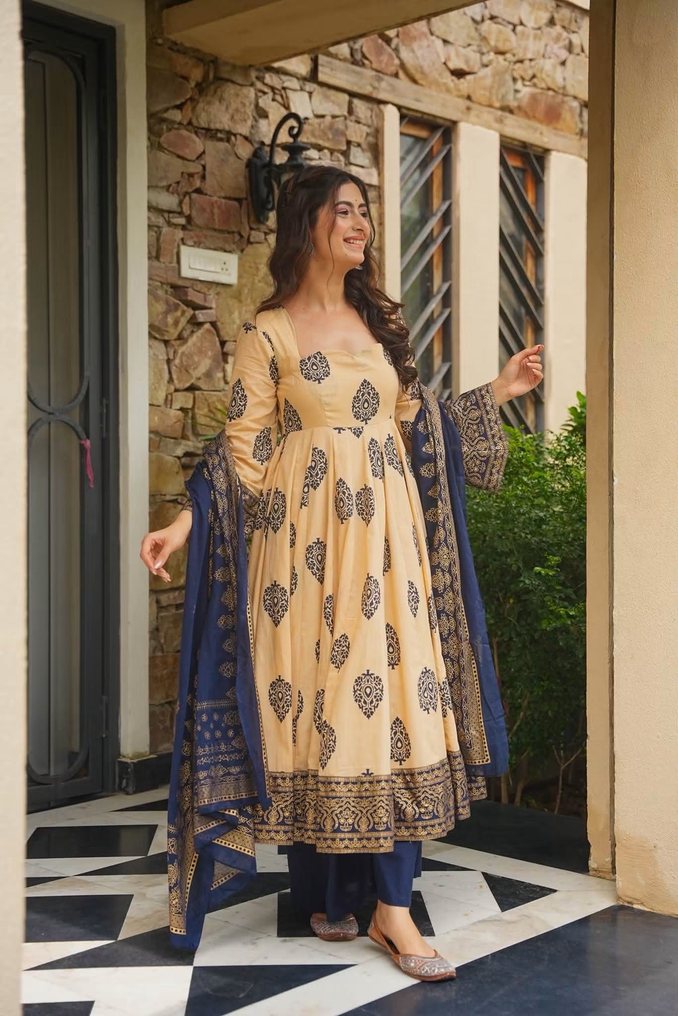 Aavisha Cotton Anarkali Suit Set
