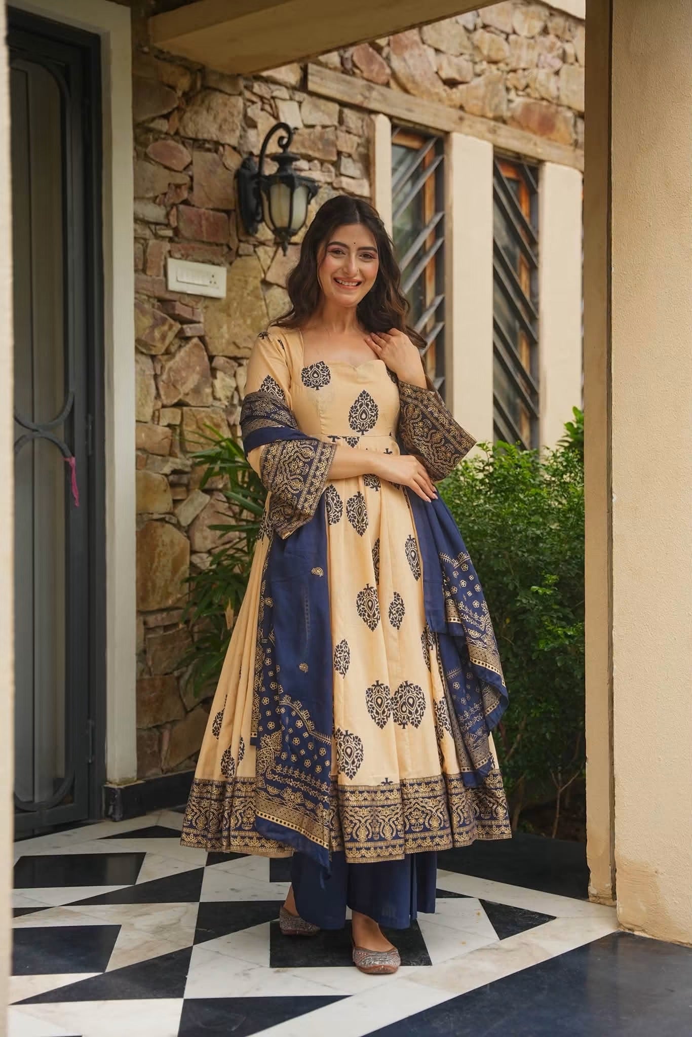 Aavisha Cotton Anarkali Suit Set