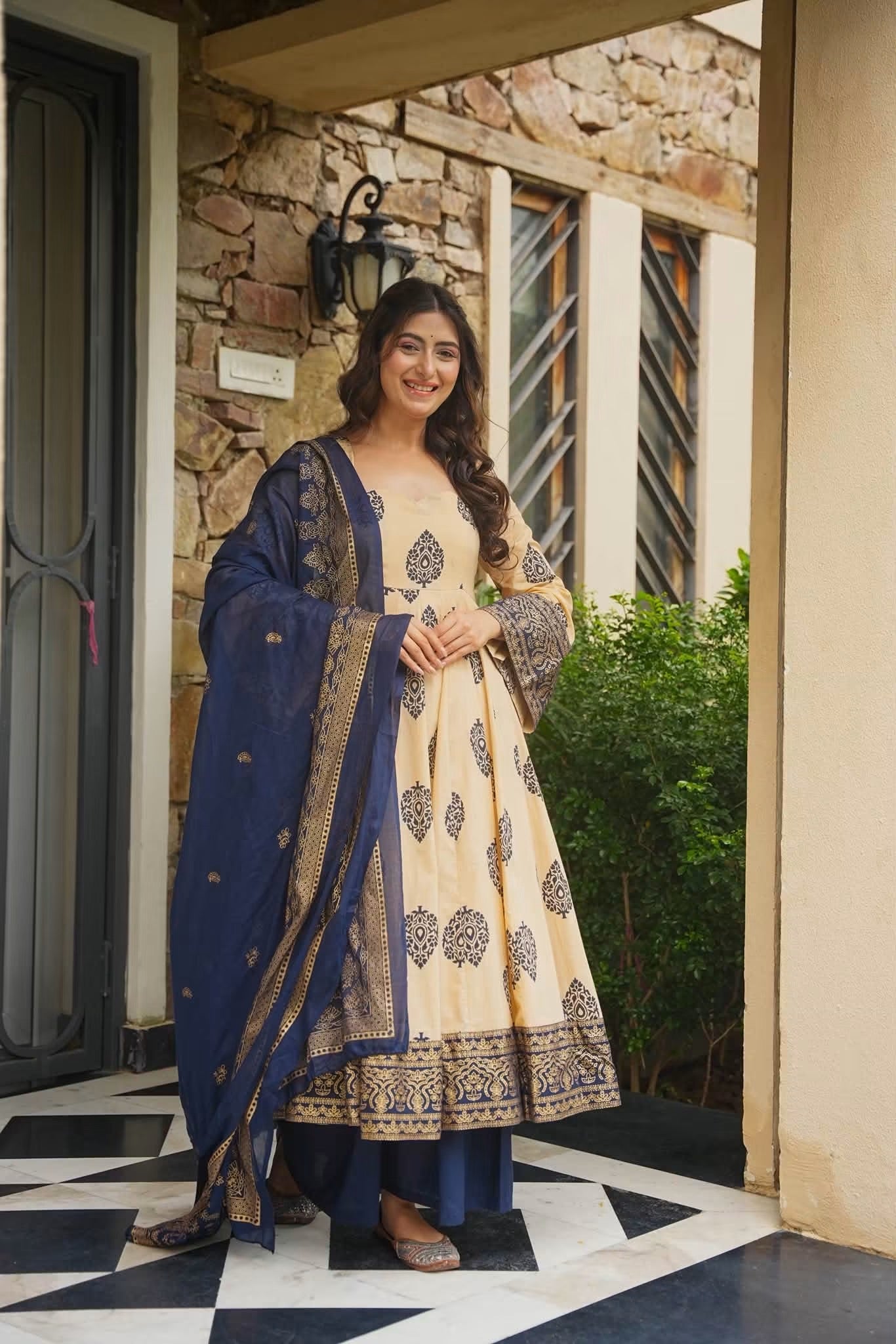 Aavisha Cotton Anarkali Suit Set